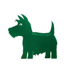Escultura, juguetón Scottish Terrier verde