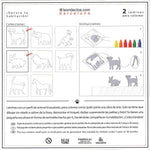 Láminas de bolsillo para colorear: conejo y perro