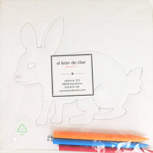 Láminas de bolsillo para colorear: conejo y perro