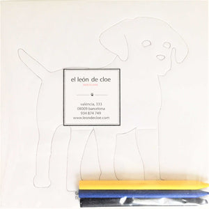 Láminas de bolsillo para colorear: perro y dinosaurio